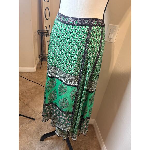 Alice & Olivia Boho Mock Wrap Midi Skirt Size 4 MSRP$350 - Picture 6 of 6